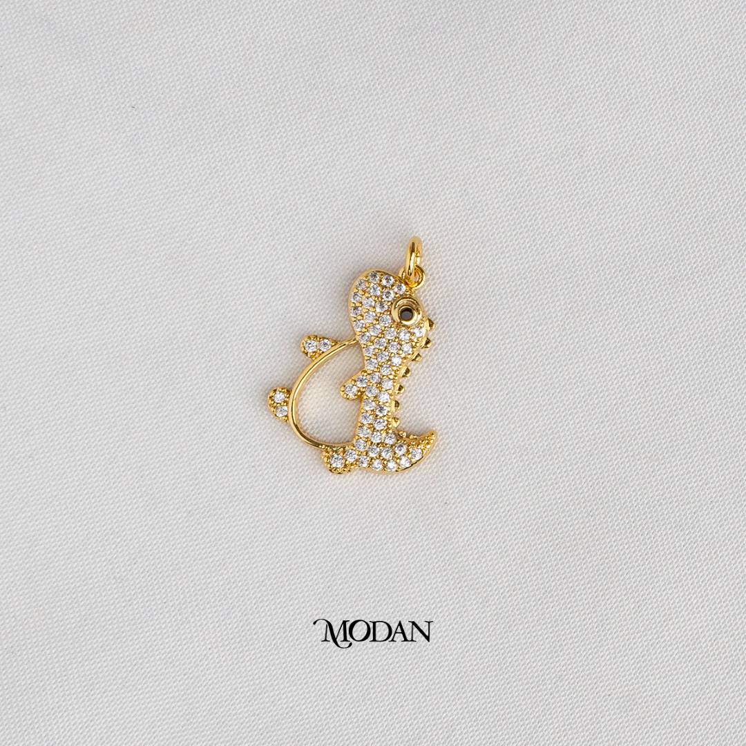Cute Dinosaur Animal DIY Charm Liontin Dinosaurus Hypoallergenic Gold Filled