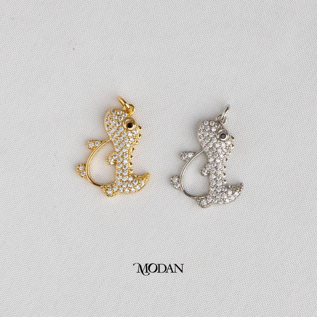 Cute Dinosaur Animal DIY Charm Liontin Dinosaurus Hypoallergenic Gold Filled