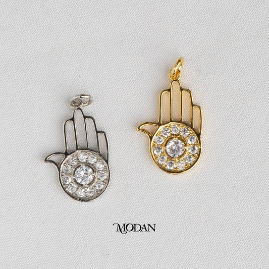 Hamsa Hand Protection Shaped DIY Charm Liontin Tangan Fatimah Hypoallergenic Gold Plated