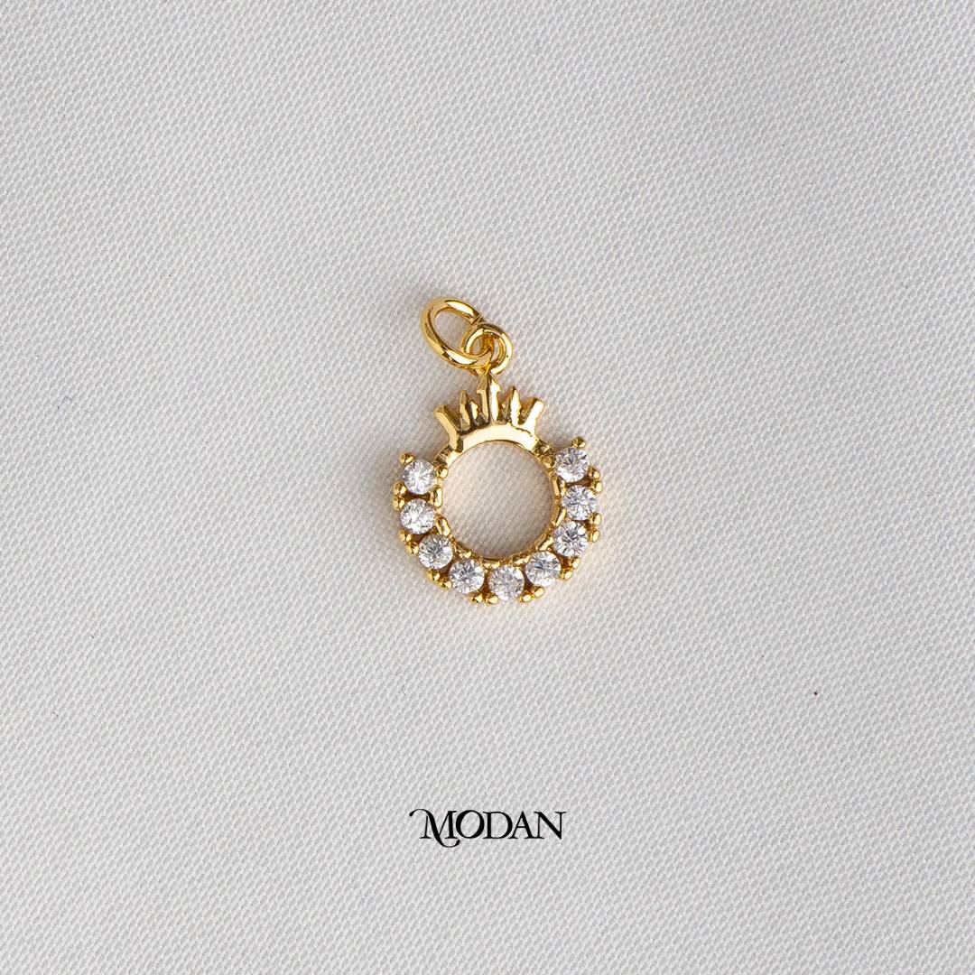 Holiday Cluster Round DIY Charm Liontin Bulat Kecil Hypoallergenic Gold Filled