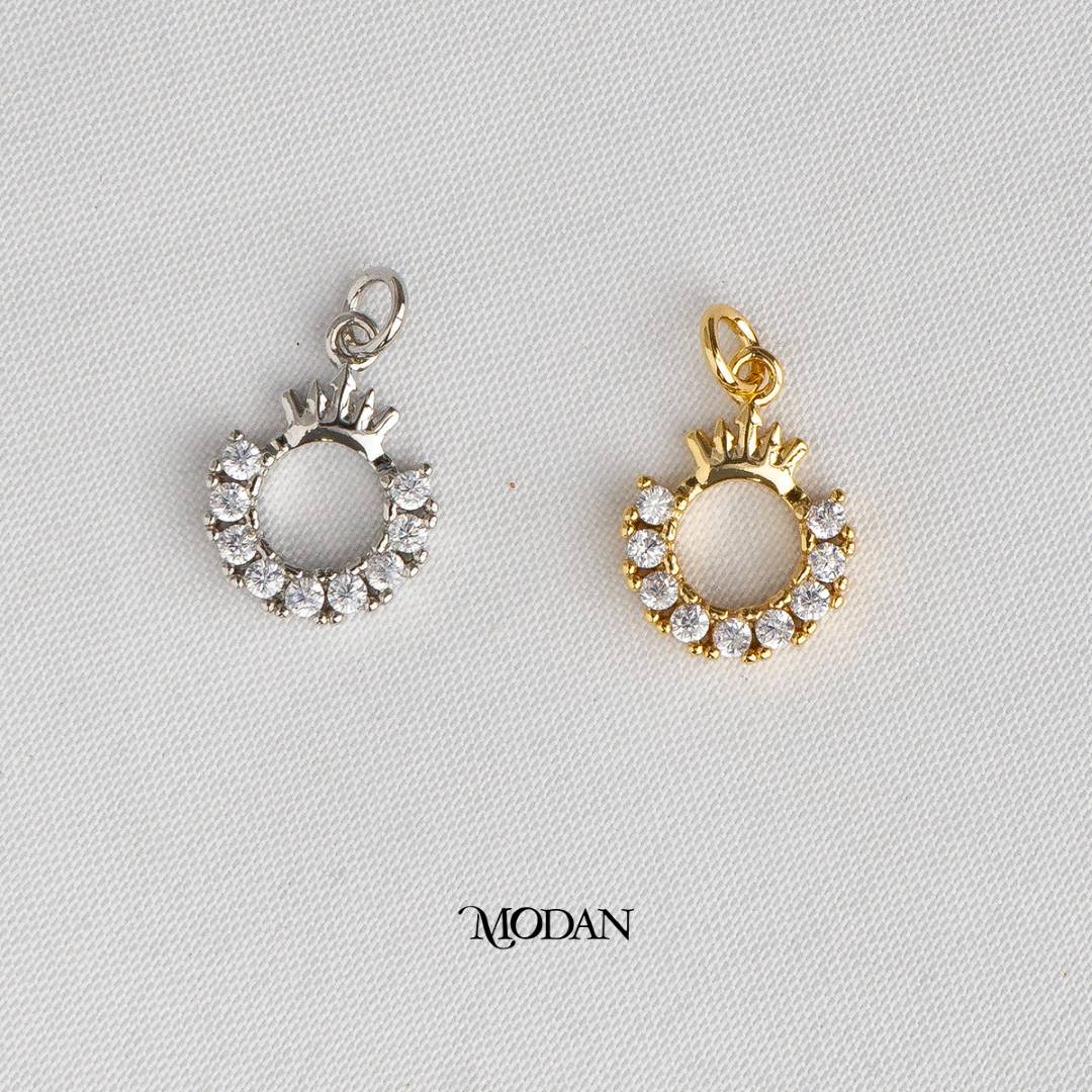 Holiday Cluster Round DIY Charm Liontin Bulat Kecil Hypoallergenic Gold Filled
