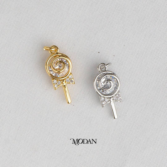Christmas Lollipop Candy DIY Charm Liontin Permen Lolipop Natal Hypoallergenic Gold Filled