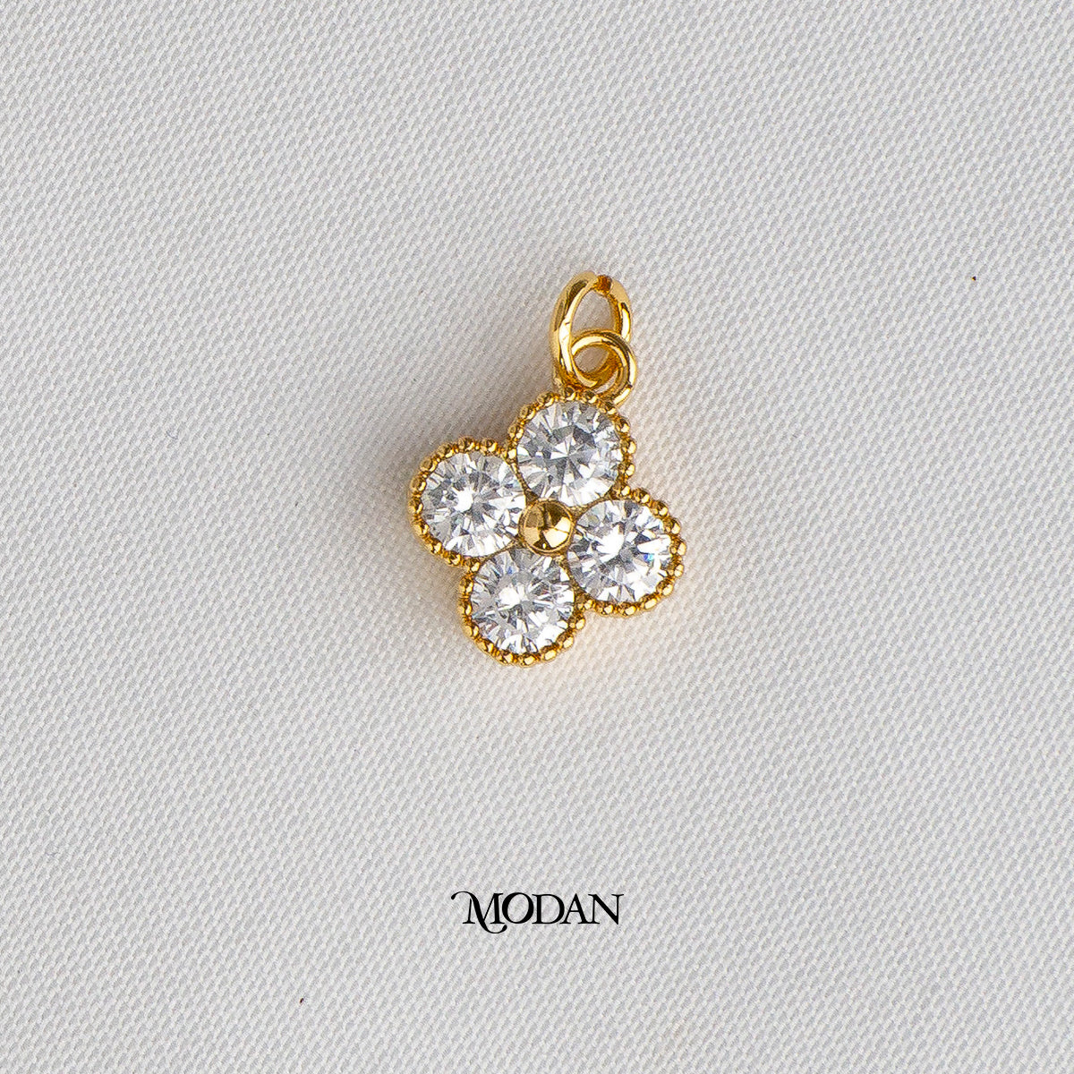 Lucky Four Leaf Clover DIY Charm Liontin Daun Semanggi Keberuntungan Hypoallergenic Gold Filled