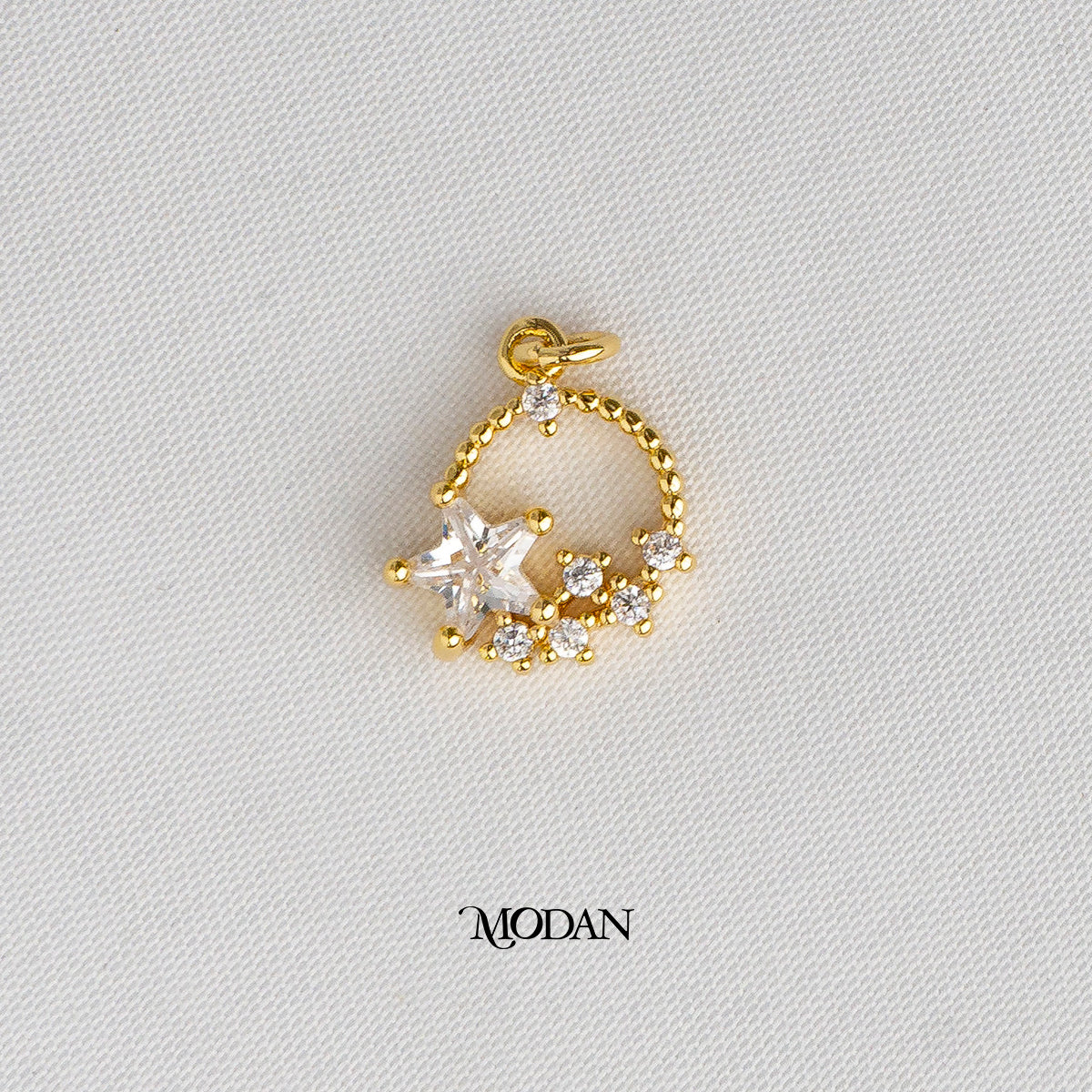 Celestial Star Round DIY Charm Liontin Bintang Hypoallergenic Gold Filled
