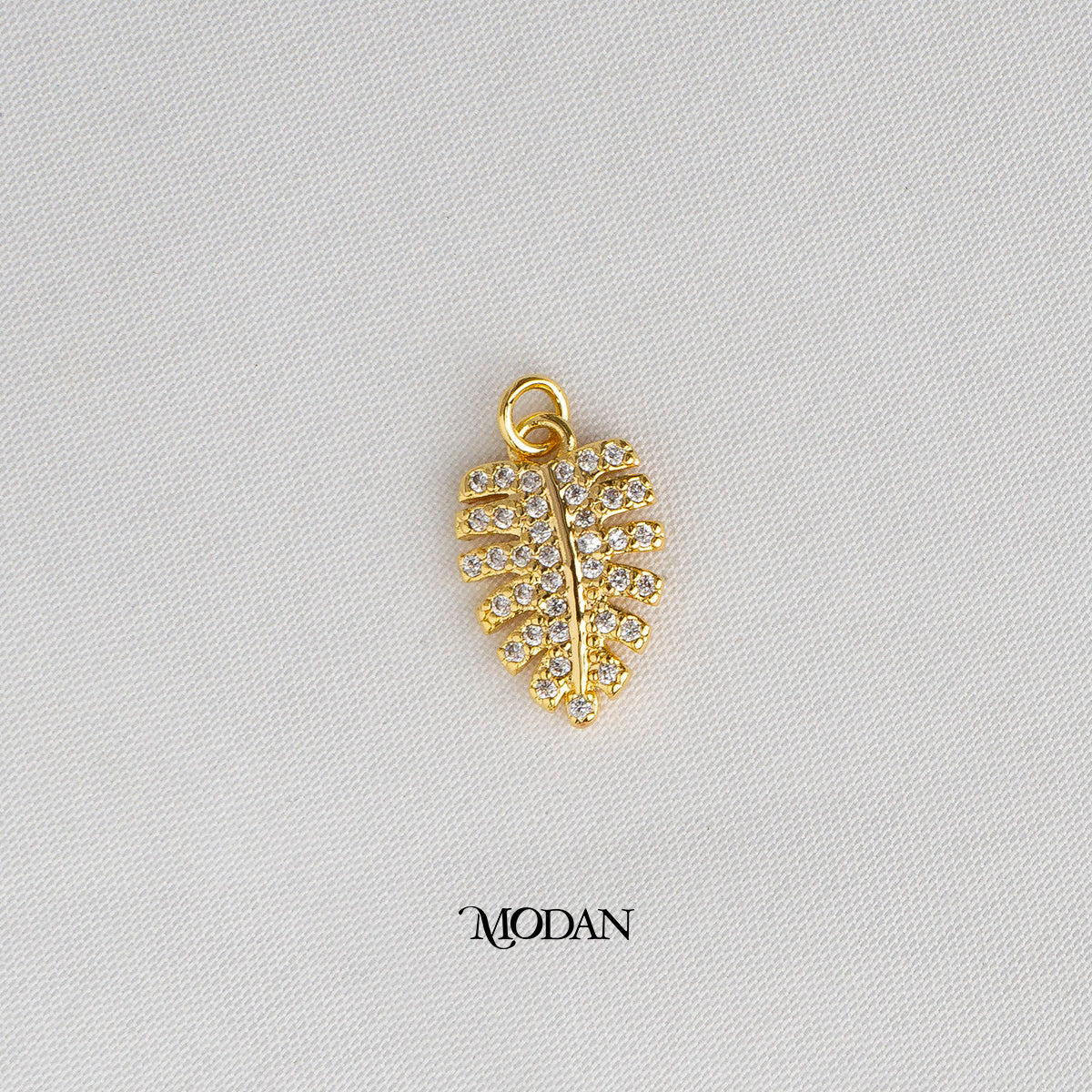 Beach Style Palm Leaf DIY Charm Liontin Daun Pantai Hypoallergenic Gold Plated