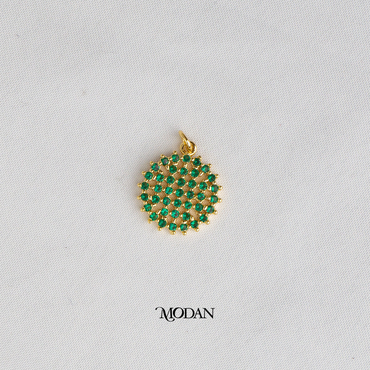 Clear, Green Geometric Circle Bar DIY Charm Liontin Lingkaran Berlian Pasir Hypoallergenic Gold Plated