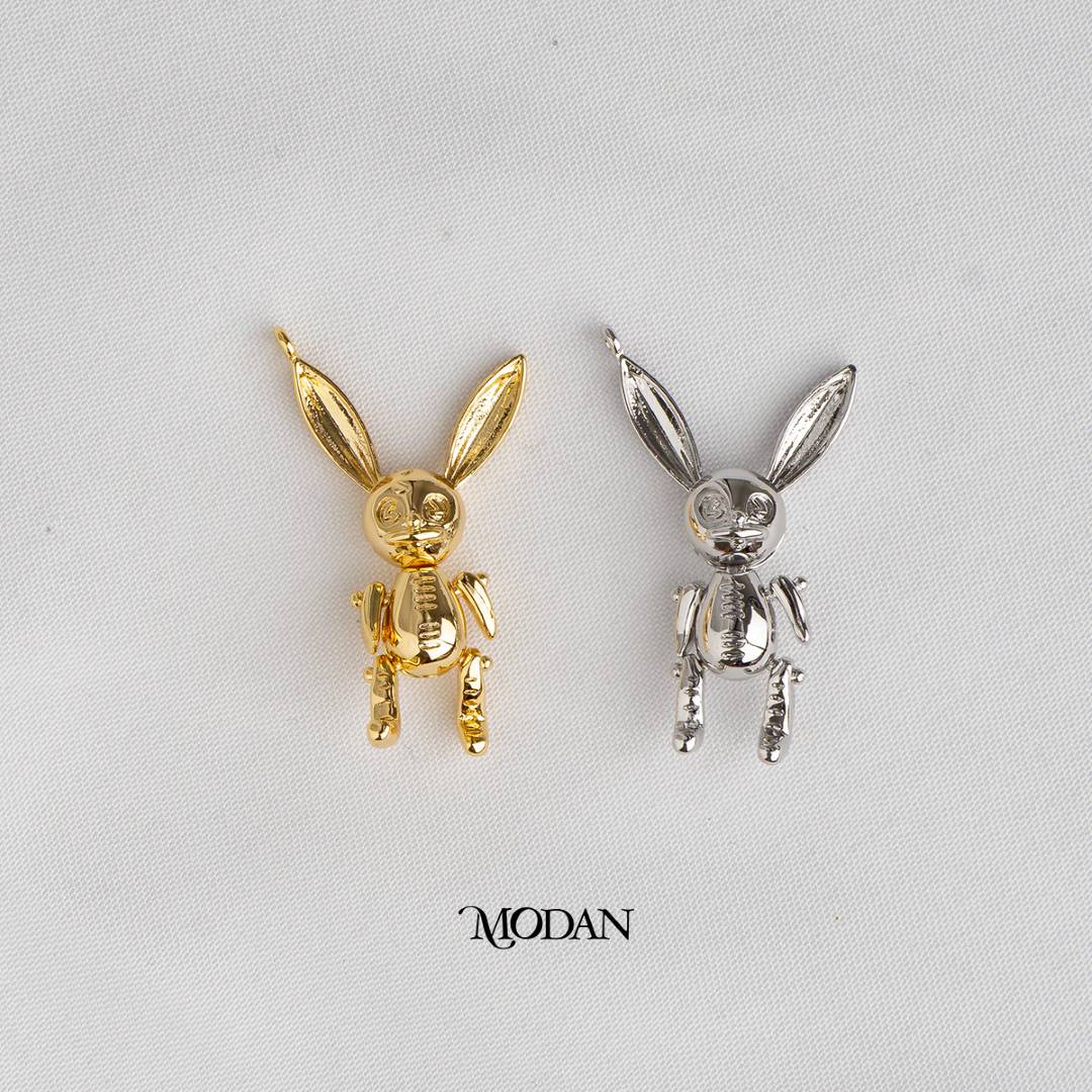 Jackrabbit Animal DIY Charm Liontin Kelinci Hypoallergenic Gold Plated