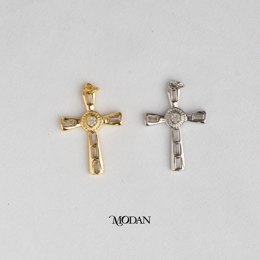 Religious Cross DIY Charm Liontin Salib Hypoallergenic Gold Plated