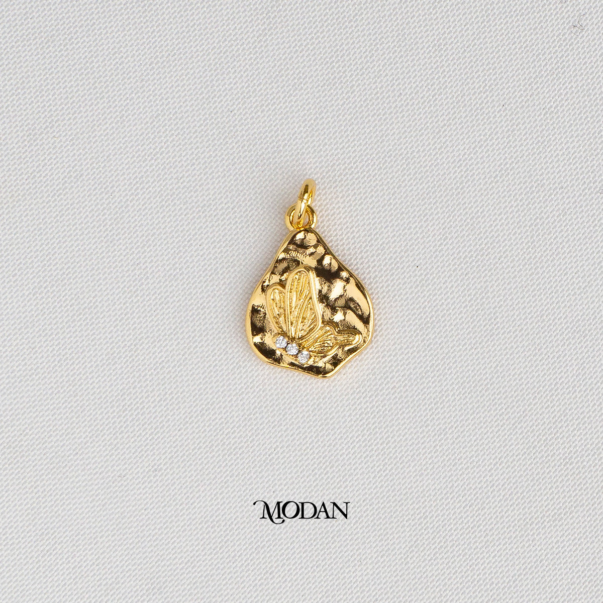 Abstract Butterfly Mariposa Hammered Animal DIY Charm Liontin Kupu - Kupu Hypoallergenic Gold Filled
