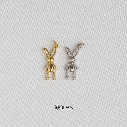Mini Rabbit Hare Animal DIY Charm Liontin Kelinci Hypoallergenic Gold Plated