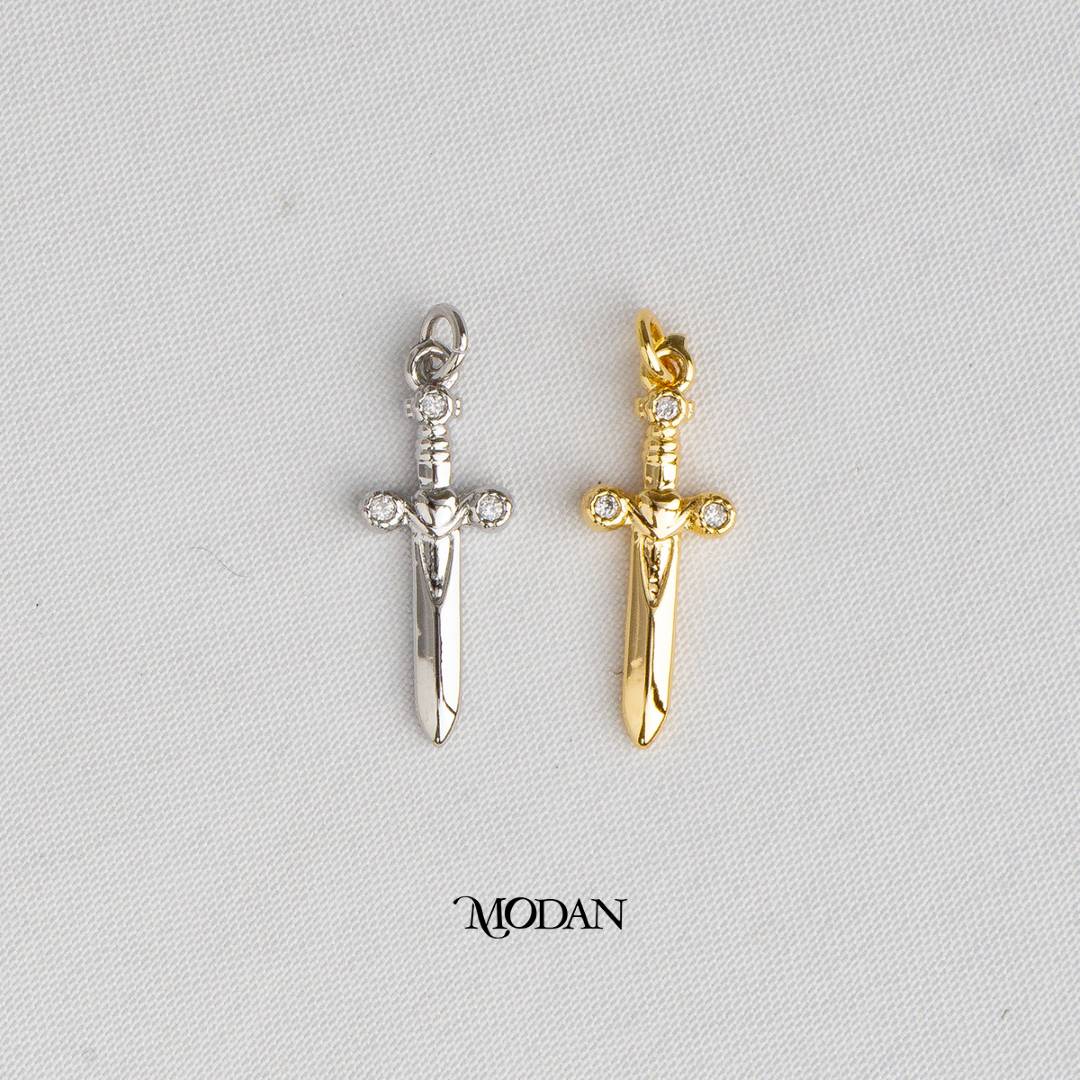 Mini Sword DIY Charm Liontin Pedang Religi Hypoallergenic Gold Plated