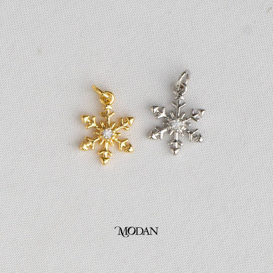 Mini Winter Snowflakes DIY Charm Liontin Salju Hypoallergenic Gold Plated