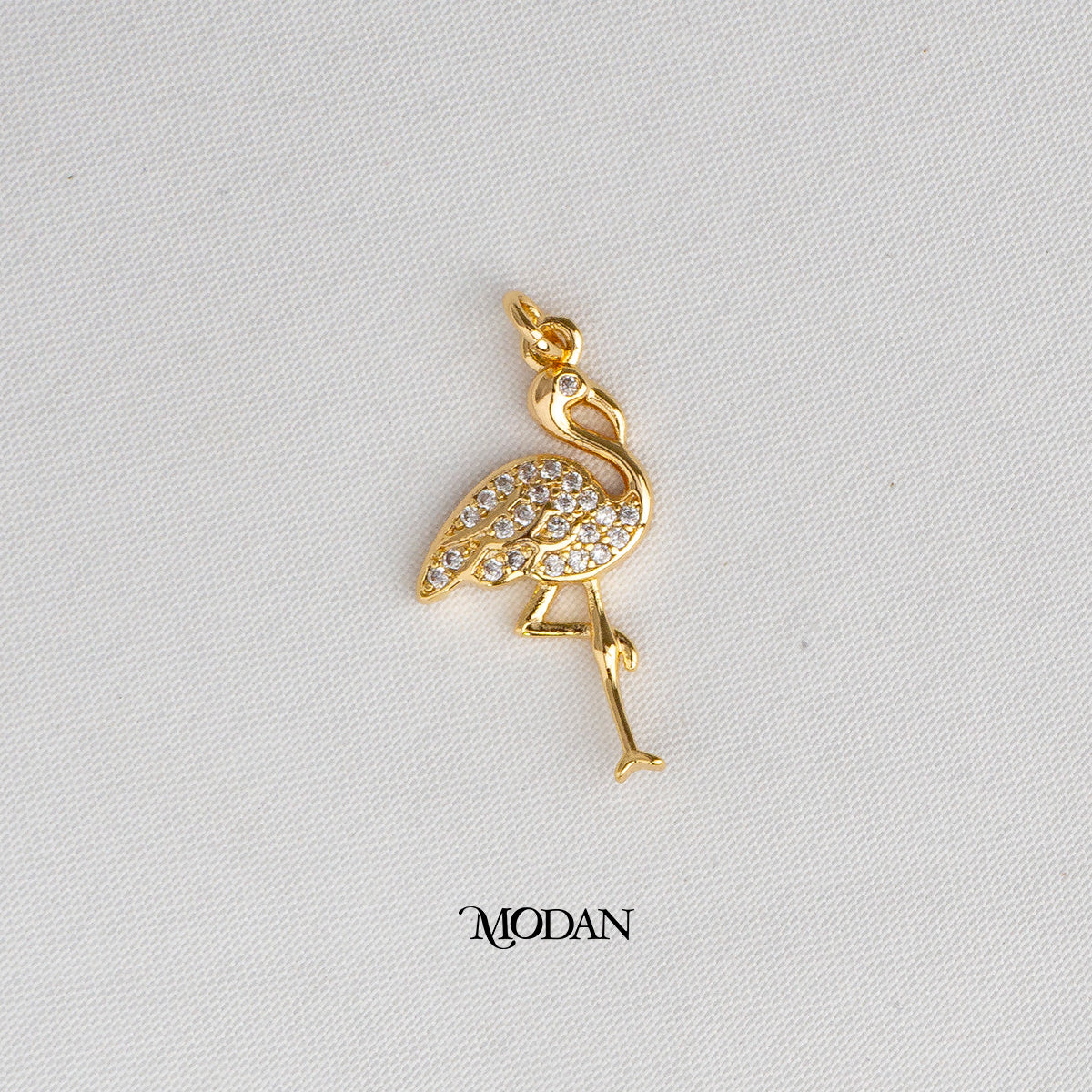 Flamingo Animal DIY Charm Liontin Burung Flamingo Hypoallergenic Gold Plated