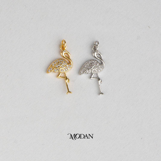Flamingo Animal DIY Charm Liontin Burung Flamingo Hypoallergenic Gold Plated