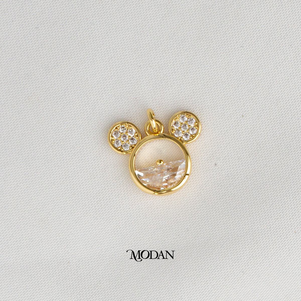 Mouse Zirconia Animal DIY Charm Liontin Tikus Hypoallergenic Gold Plated
