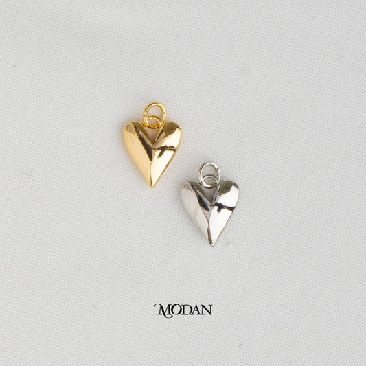 Simple Plain Mini Heart DIY Charm Liontin Hati Hypoallergenic Gold Filled