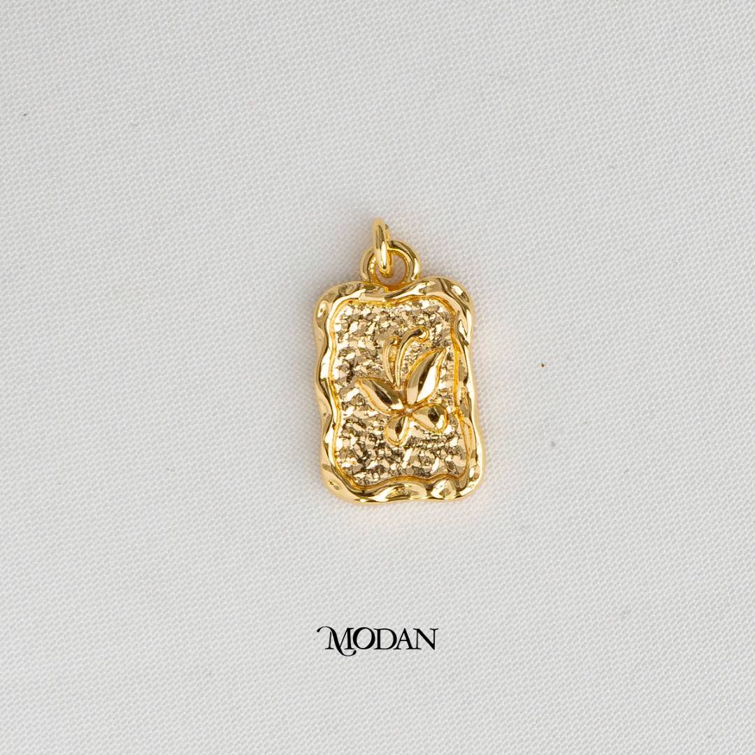 Embossed Butterfly Mariposa Tag Animal DIY Charm Liontin Kupu - Kupu Hypoallergenic Gold Filled