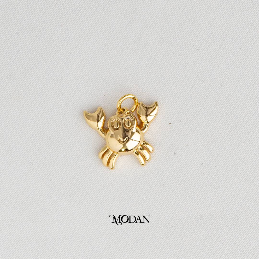 Crab 3D Ocean DIY Charm Liontin Kepiting Hypoallergenic Gold Plated