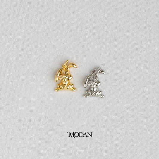 Bunny Rabbit 3D Animal DIY Charm Liontin Kelinci Hypoallergenic Gold Plated