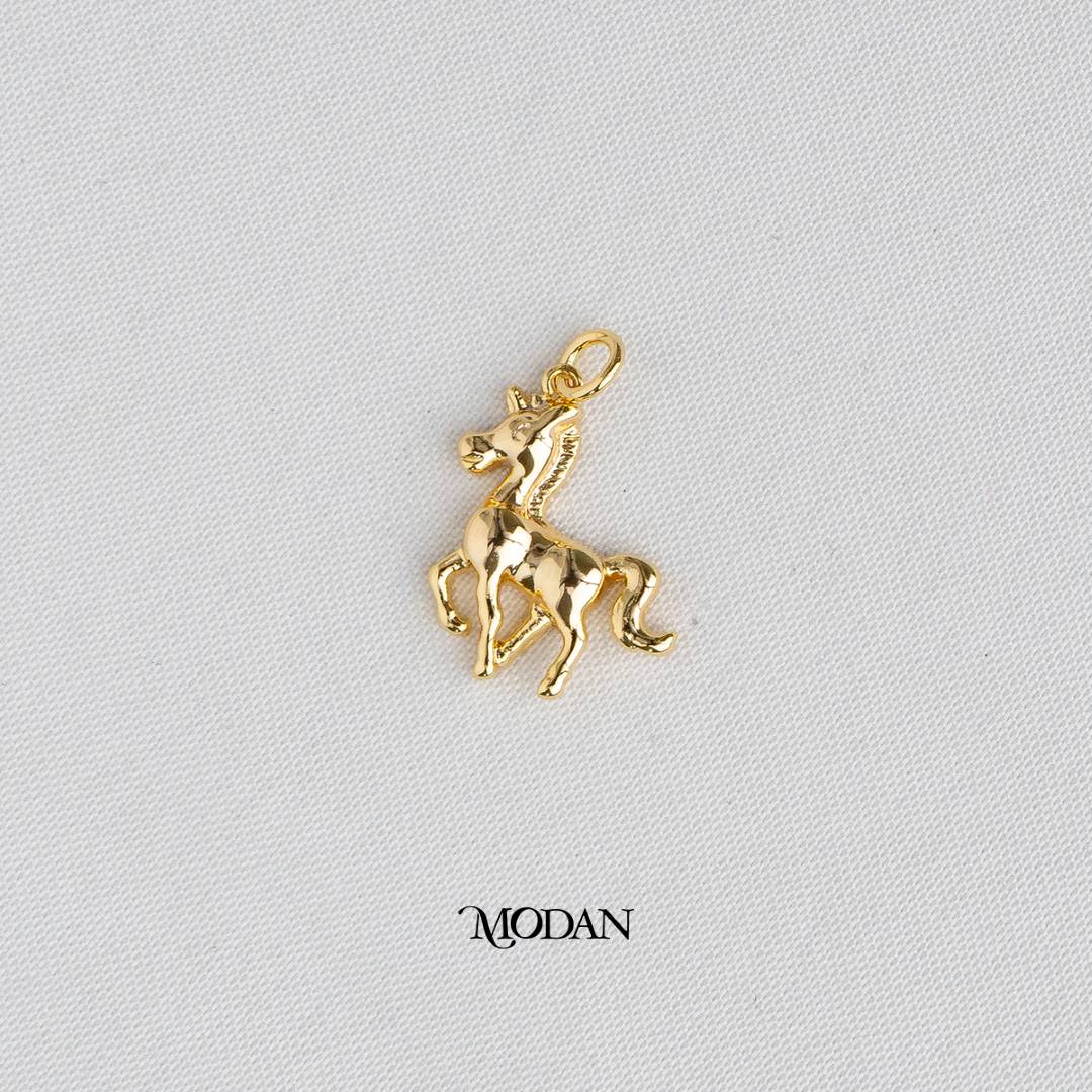 Horse 3D Animal DIY Charm Liontin Kuda Hypoallergenic Gold Plated