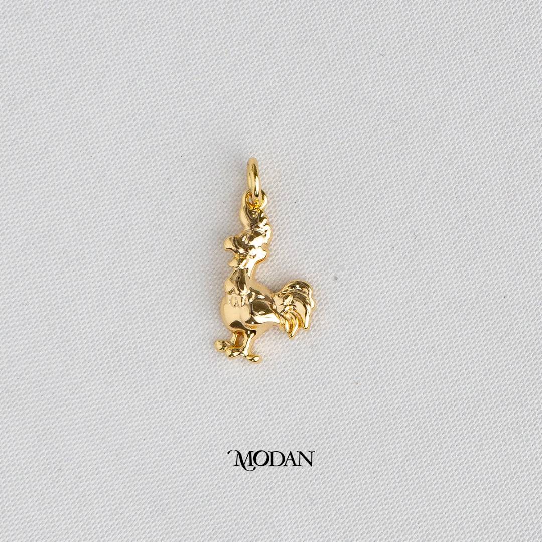 Chicken 3D Animal DIY Charm Liontin Ayam Hypoallergenic Gold Plated