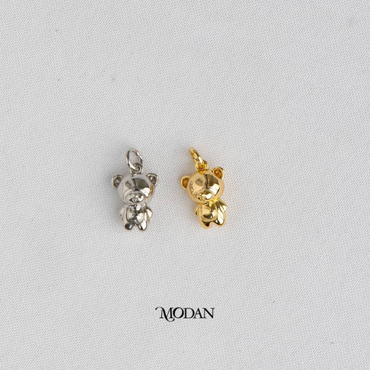 Teddy Bear 3D Animal DIY Charm Liontin Beruang Hypoallergenic Gold Plated