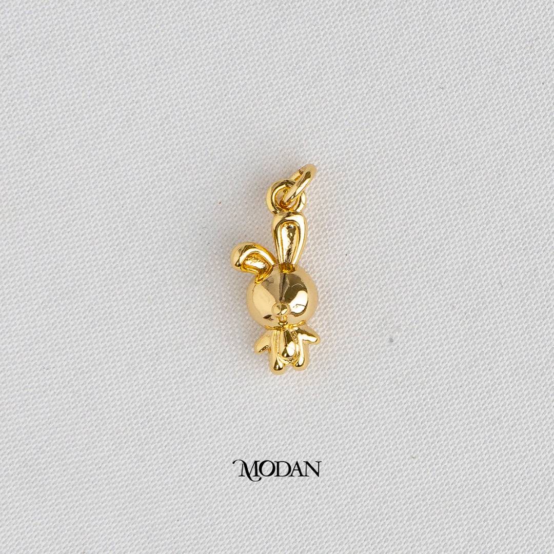 Bunny Rabbit 3D Animal DIY Charm Liontin Kelinci Hypoallergenic Gold Plated