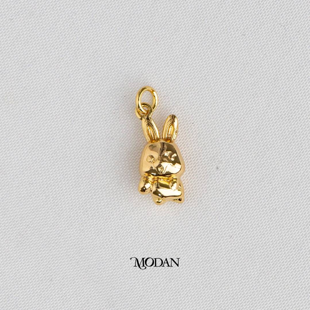 Bunny Carrot Rabbit Animal DIY Charm Liontin Kelinci Hypoallergenic Gold Plated
