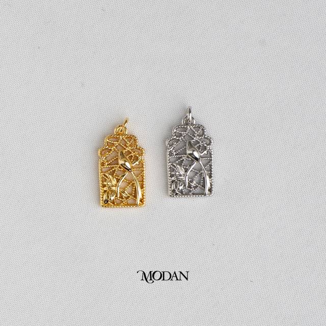 Garden Bird Cage Animal DIY Charm Liontin Sangkar Burung Hypoallergenic Gold Plated