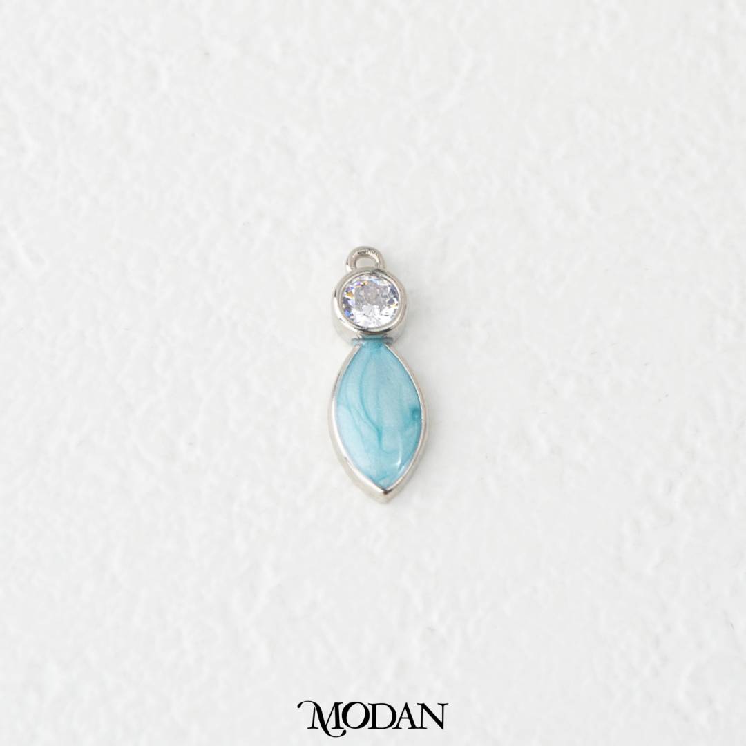 Tiny Enamel Teardrop Charm DIY Liontin Tetes Air Mata Biru Pink Putih