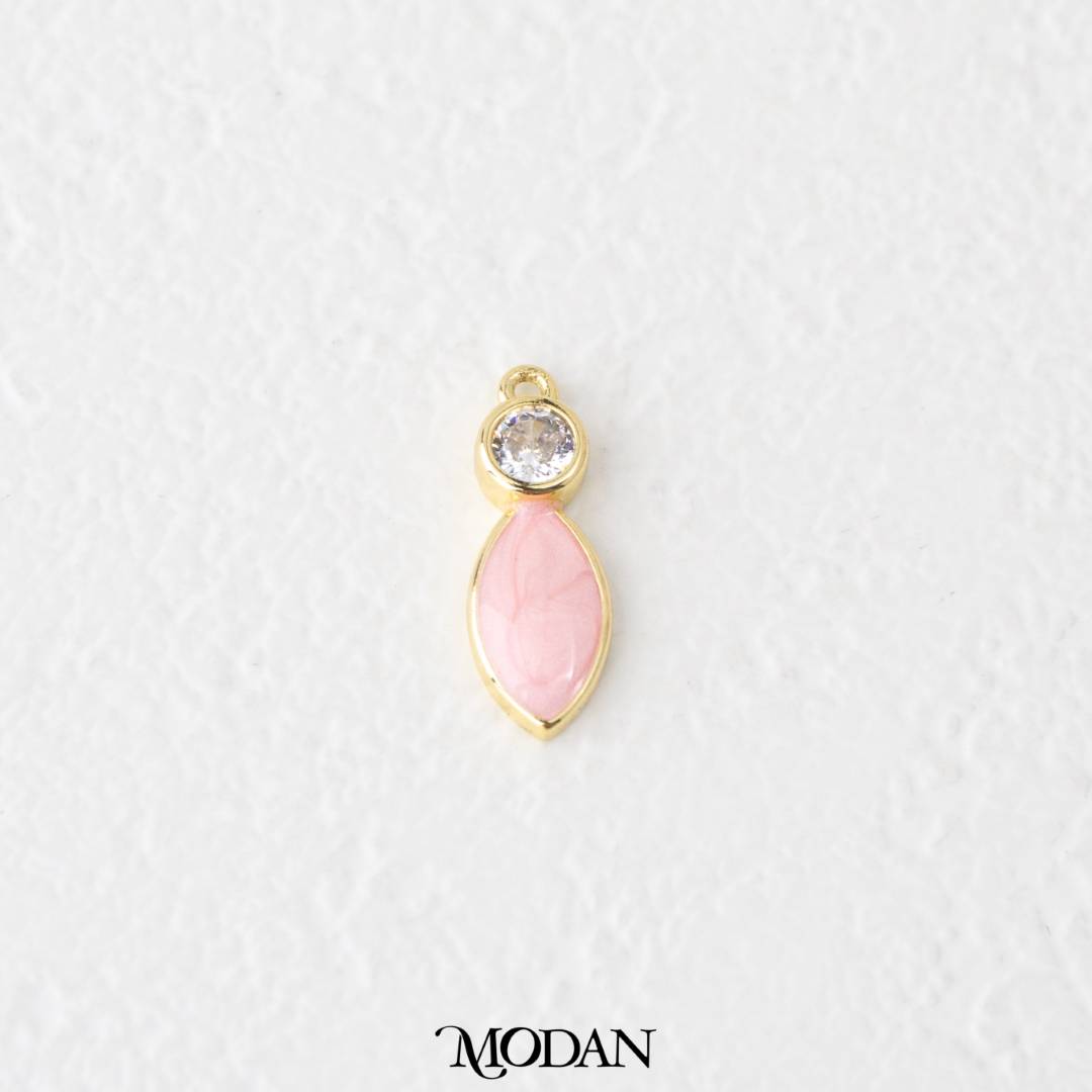 Tiny Enamel Teardrop Charm DIY Liontin Tetes Air Mata Biru Pink Putih