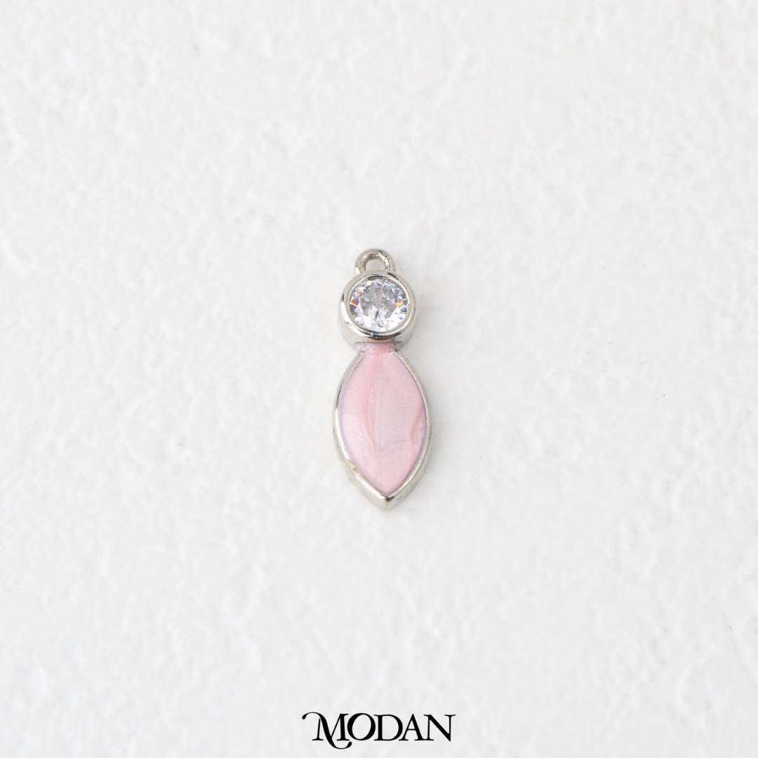 Tiny Enamel Teardrop Charm DIY Liontin Tetes Air Mata Biru Pink Putih