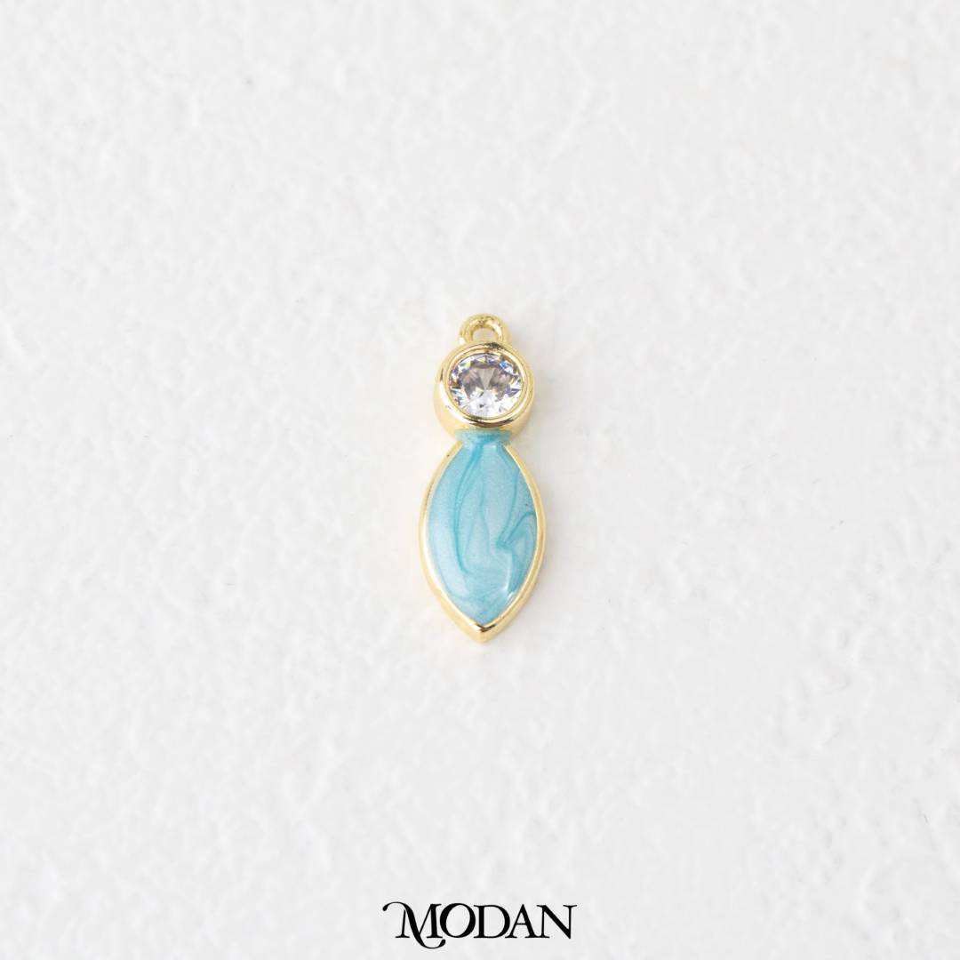 Tiny Enamel Teardrop Charm DIY Liontin Tetes Air Mata Biru Pink Putih