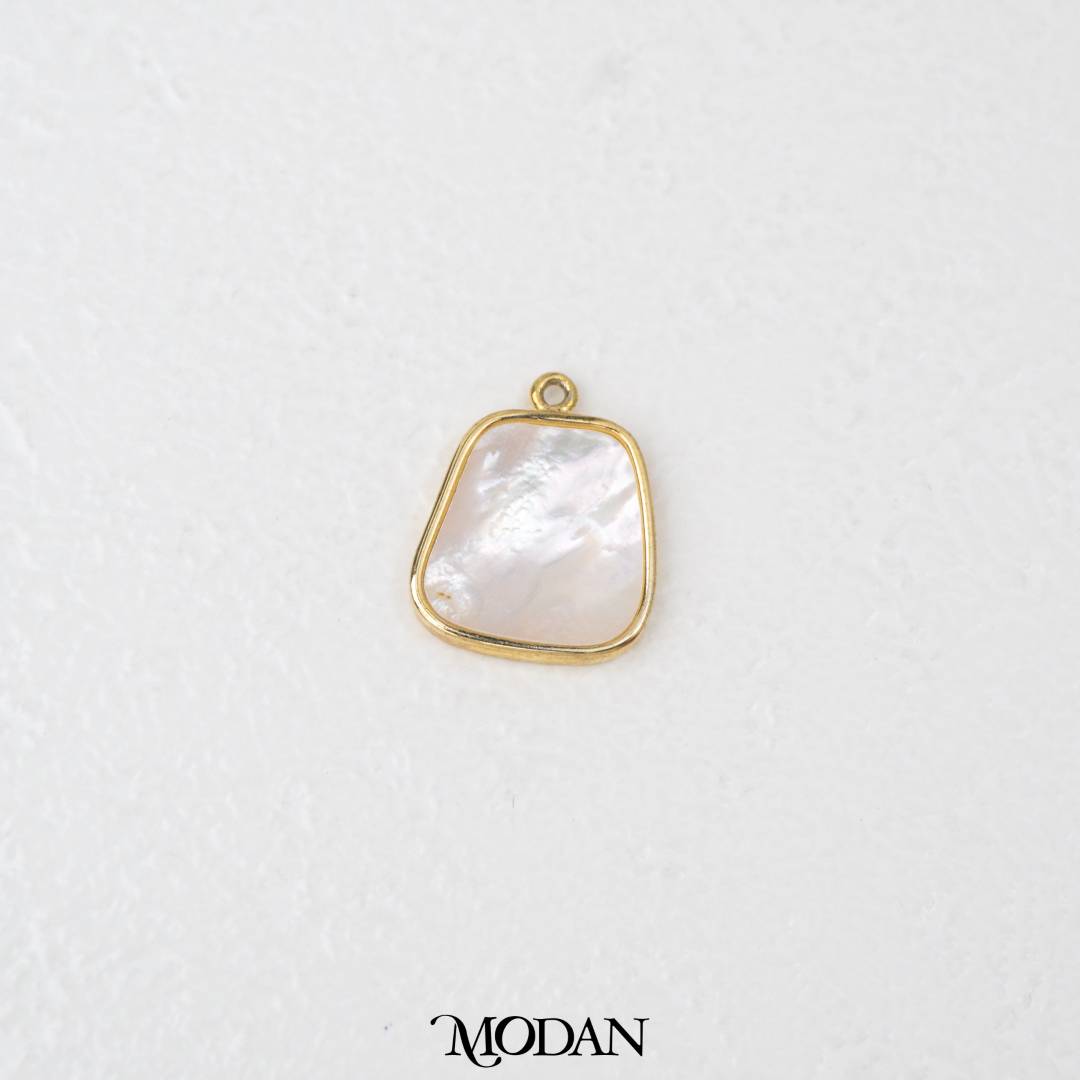 Irregular Mother Of Pearl Charm Liontin DIY Bahan Gelang Hypoallergenic Gold Filled