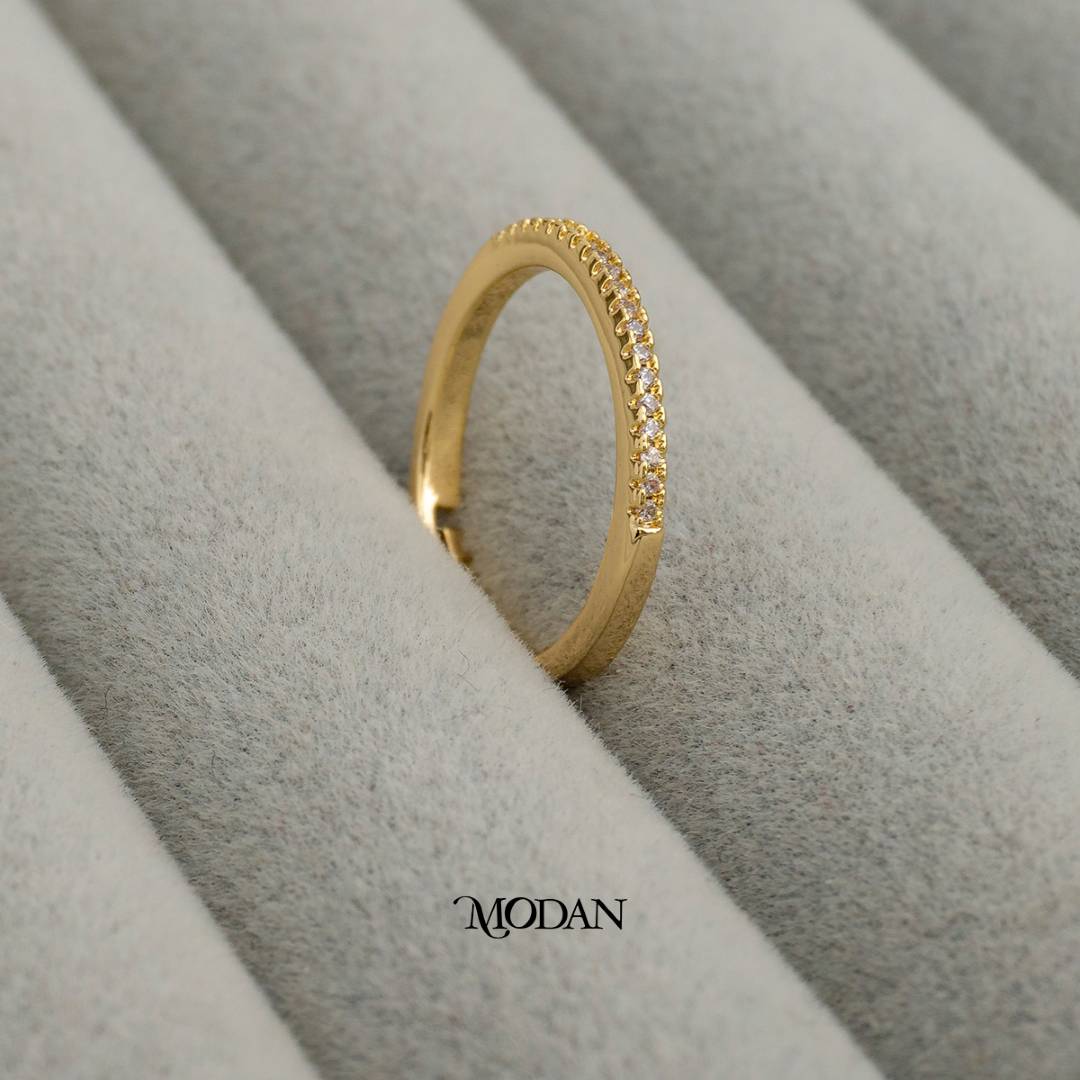 The Dainty Eternity Line Adjustable Ring Cincin Ramping Hypoallergenic Gold Plated