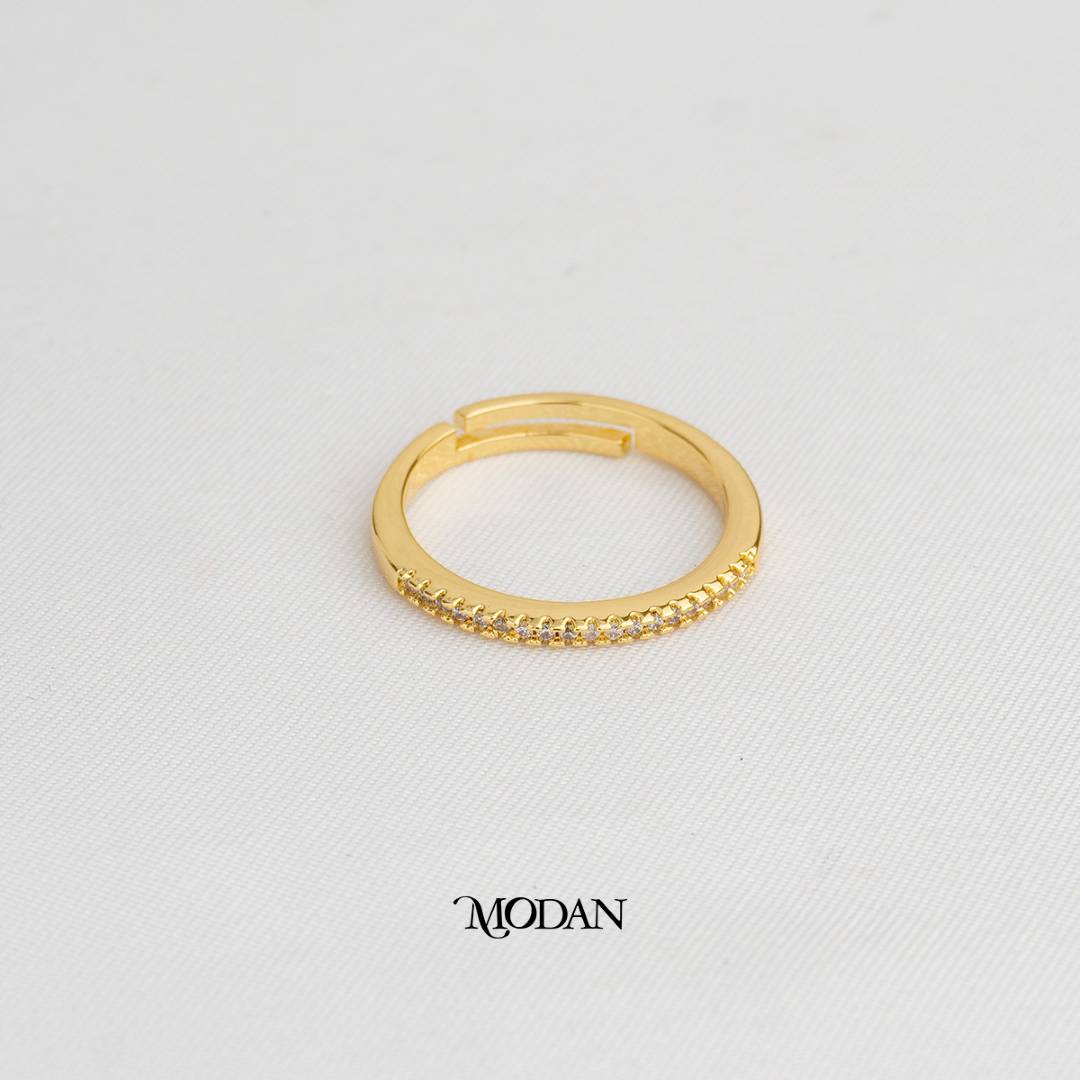 The Dainty Eternity Line Adjustable Ring Cincin Ramping Hypoallergenic Gold Plated