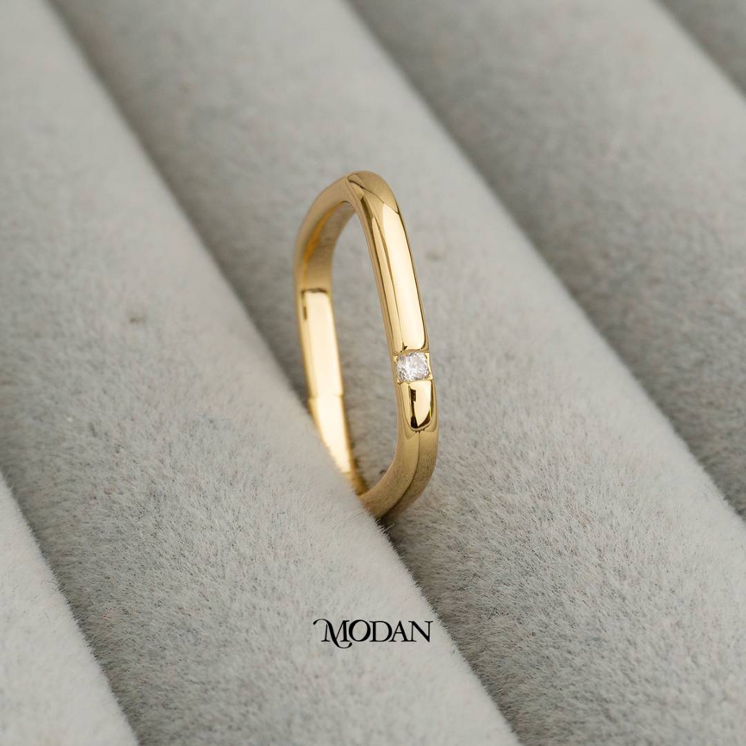 Unique Geometric Square Adjustable Ring Cincin Bentuk Kotak Unik Hypoallergenic Gold Plated