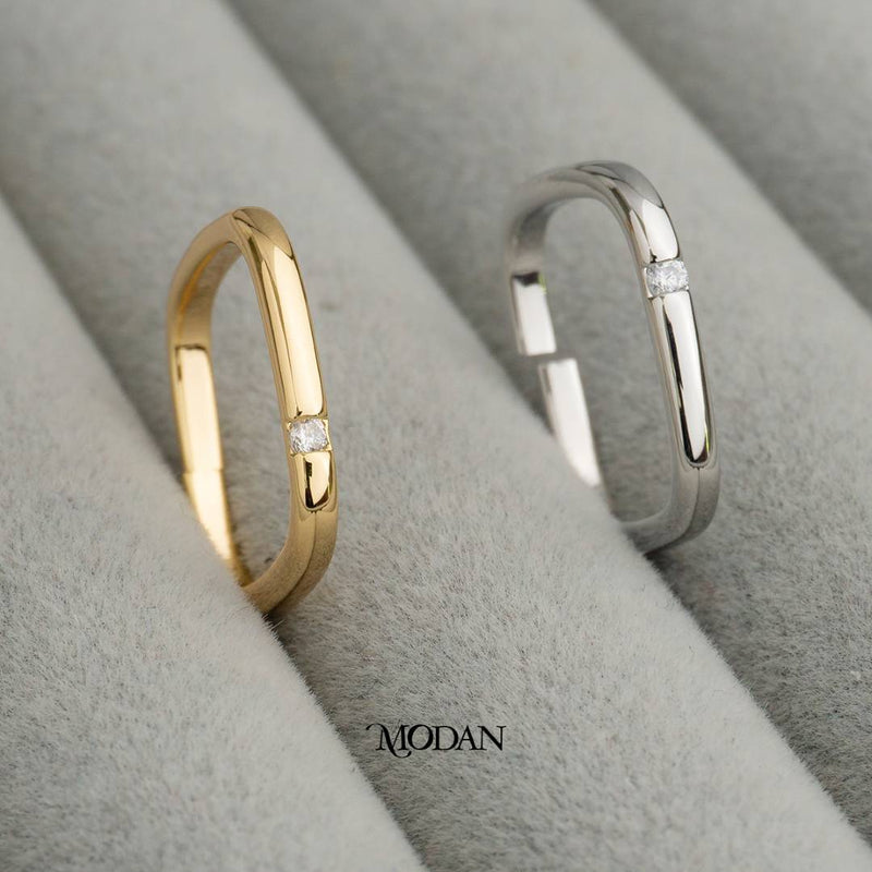 Unique Geometric Square Adjustable Ring Cincin Bentuk Kotak Unik Hypoallergenic Gold Plated