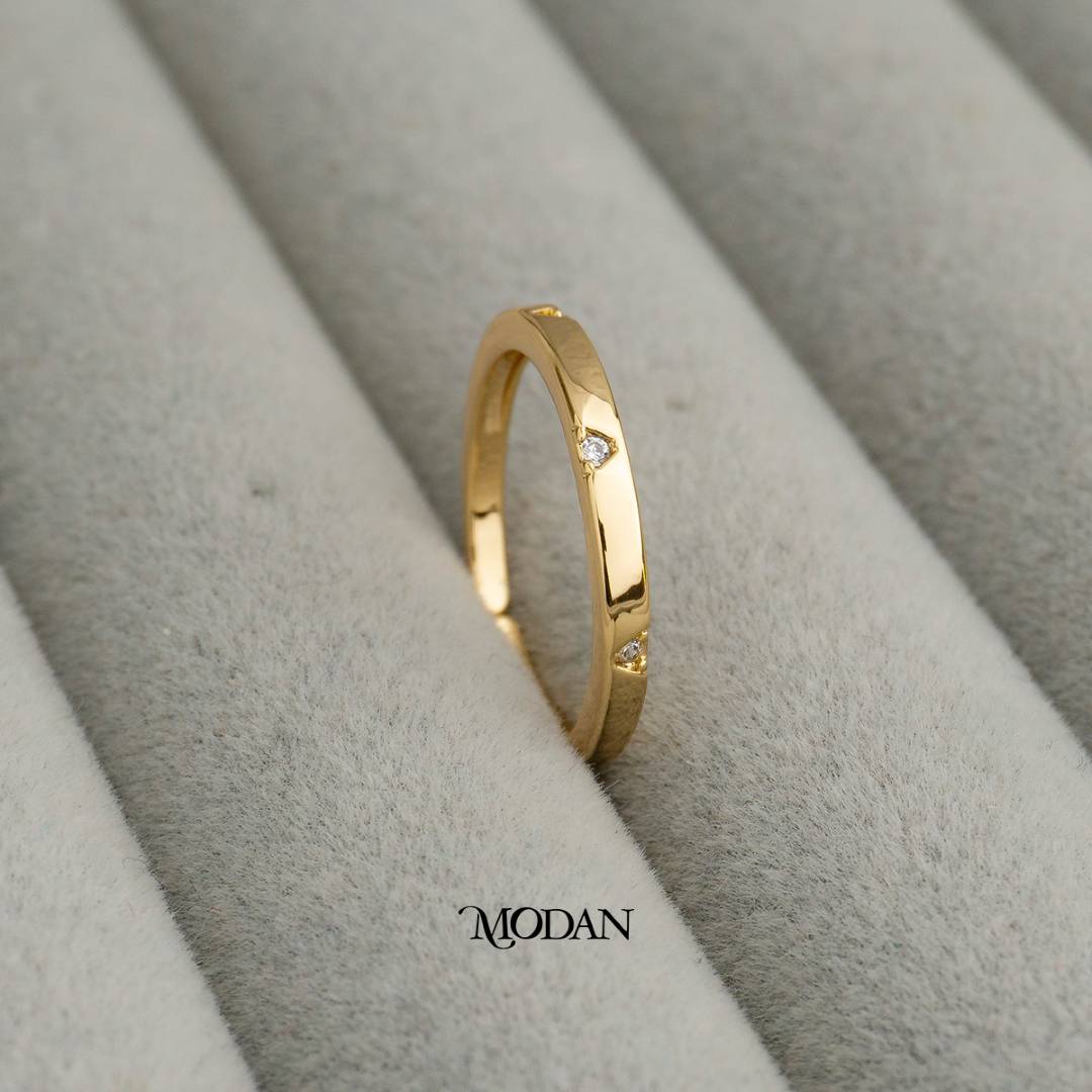 The Etched Triangle Adjustable Ring Cincin Ukiran Segitiga Hypoallergenic Gold Plated