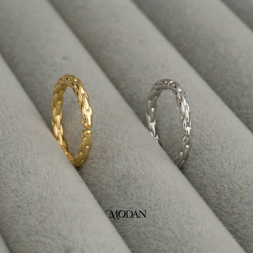 Plain Quilted Texture Adjustable Ring Cincin Tekstur Hypoallergenic Gold Plated