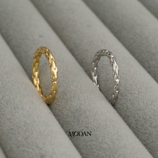 Plain Quilted Texture Adjustable Ring Cincin Tekstur Hypoallergenic Gold Plated
