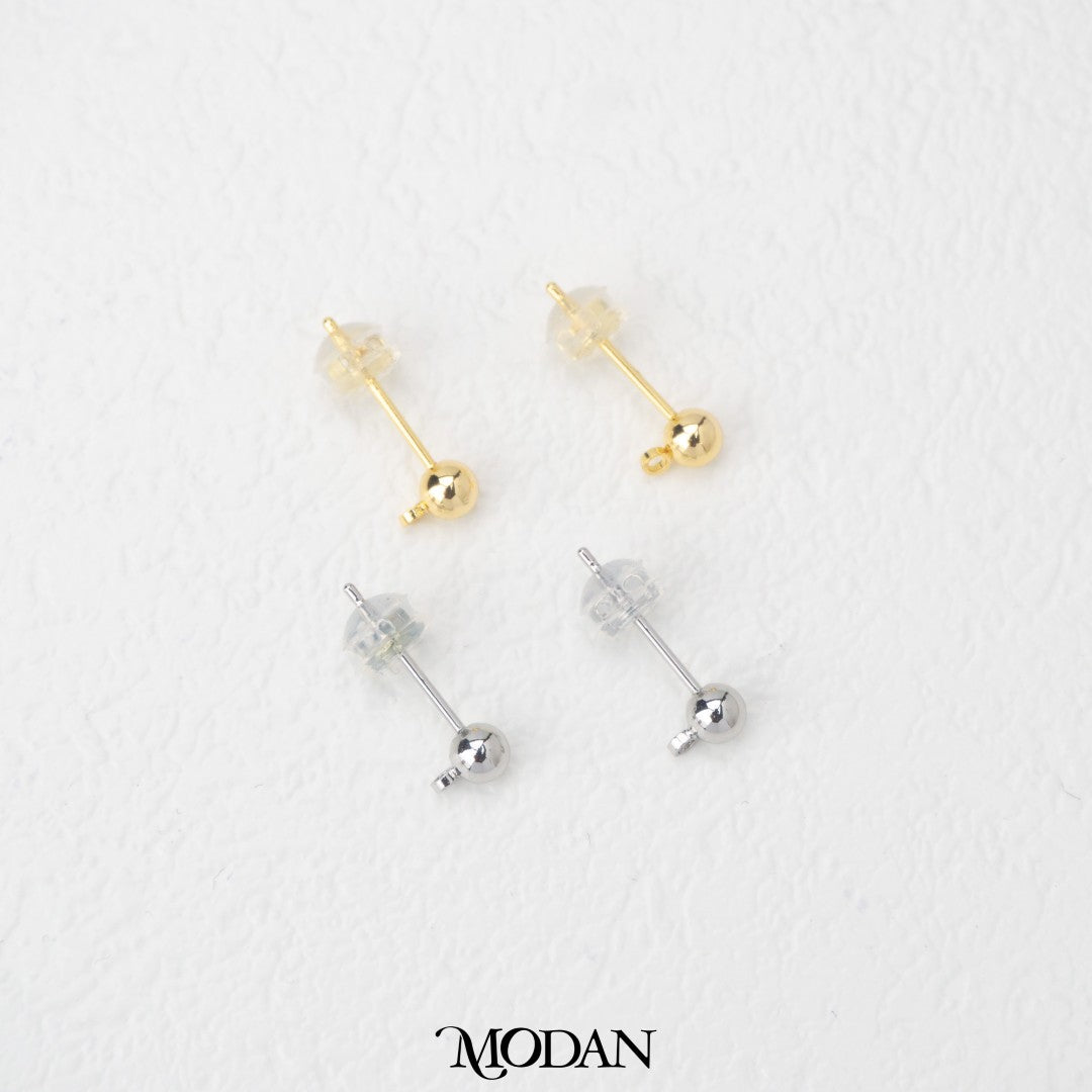 Plain Round Stud Half Earrings DIY Anting Setengah Jadi Paku Anting Tusuk Gold Filled