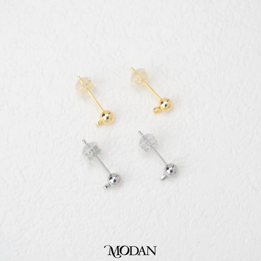 Plain Round Stud Half Earrings DIY Anting Setengah Jadi Paku Anting Tusuk Gold Filled