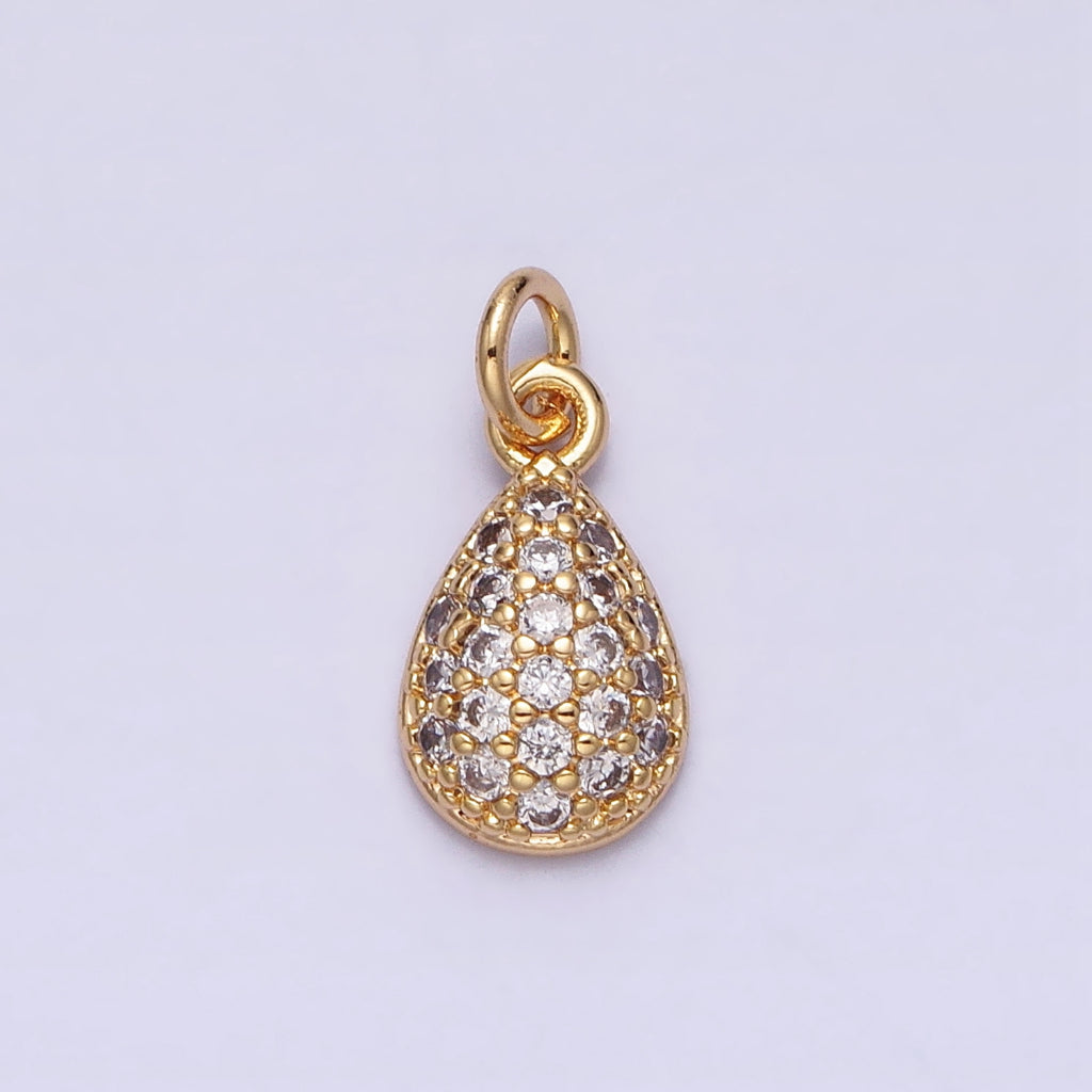 Mini Teardrop Pear Micro Paved DIY Charm Liontin Tetes Air Mata Berlian Pasir Hypoallergenic Gold Plated