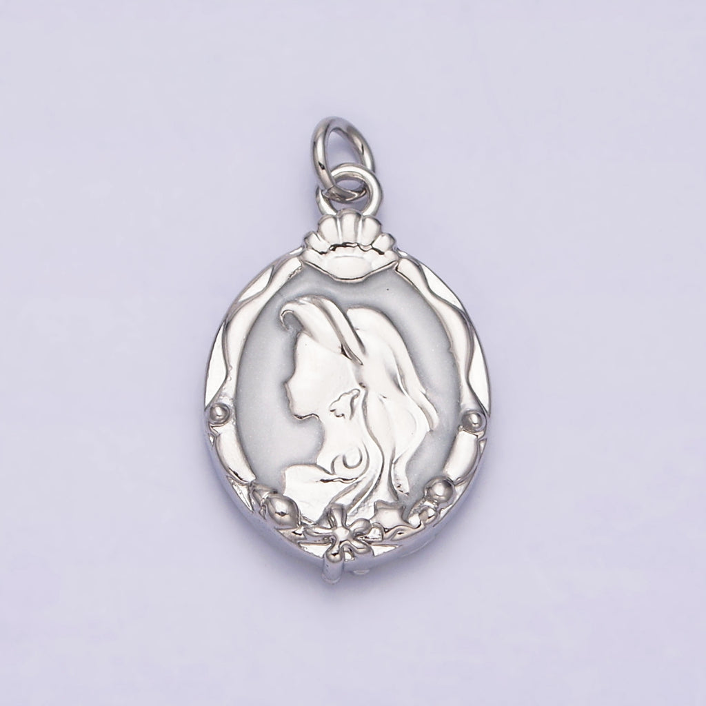 Mermaid Enamel Oval Charm DIY Charm Liontin Putri Duyung Bentuk Oval Hypoallergenic Gold Filled