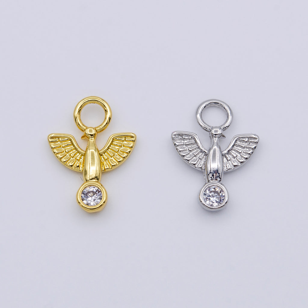 Mini Dove Charm DIY Charm Liontin Burung Merpati Kecil Polos Hypoallergenic Gold Plated