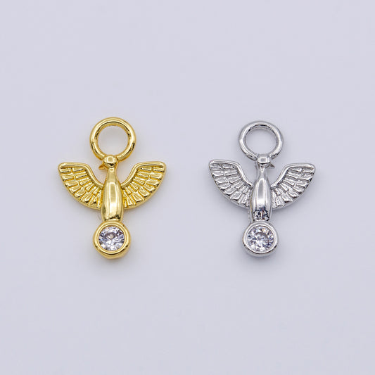Mini Dove Charm DIY Charm Liontin Burung Merpati Kecil Polos Hypoallergenic Gold Plated