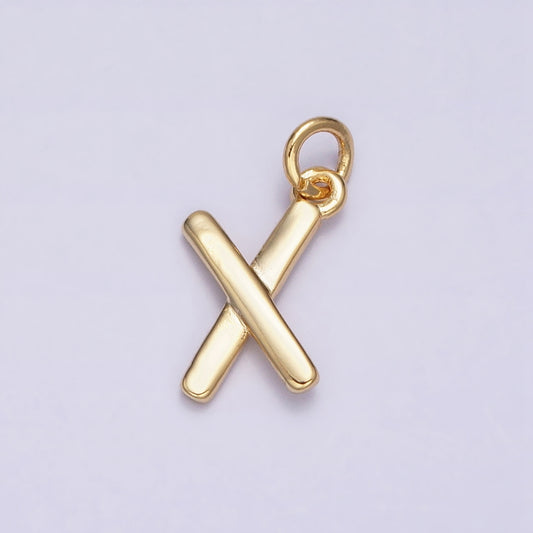 Tiny "X" Initial Alphabet Charm DIY Charm Liontin Inisial Huruf X Kecil Hypoallergenic Gold Filled