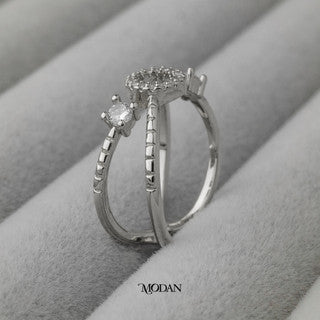 Geometric Round Double Band Ring Cincin Bulat 2 Rangka Hypoallergenic Gold Plated