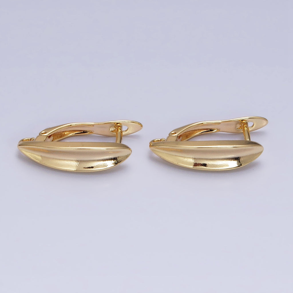 Plain Oval English Lock Earrings DIY Earrings Findings Pengait Anting Bulat Unfinished Hypoallergenic Gold Filled